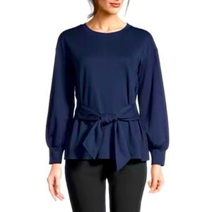 Liz Claiborne Womens Crew Neck Long Sleeve Blouse